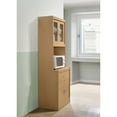 thumbnail image 3 of Hodedah Freestanding Kitchen Storage Cabinet w/ Open Space for Microwave, Beech, 3 of 4