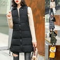 thumbnail image 4 of Long Puffer Vest for Women with Hood, Womens Sleeveless Hooded Puffy Full Zip Jacket Coat Fall Winter Outerwear (XL, Pink), 4 of 4