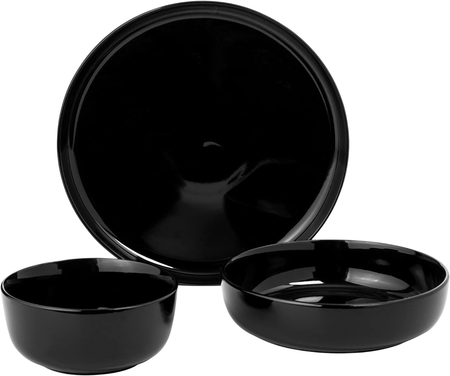 Gibson Home Oslo 12 Piece Porcelain Dinnerware Set - Black