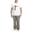 thumbnail image 5 of CafePress - Giraffe Moo Funny Pajamas - Men's Light Loose Fit Cotton Pajama Set, 5 of 7