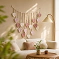 thumbnail image 2 of ZORVINEX Handwoven Cotton Macrame Leaf Tapestry Bohemian Wooden Bead Wall Hanging Easy Install European Rustic Ornament For Bedroom Living Room Hotel Decor,Multicolor, 2 of 7