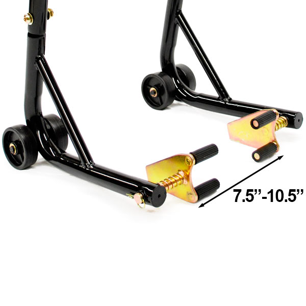 Venom Sport Bike Motorcycle Front /& Rear Combo Lift Stands Black Universal Front Wheel Fork /& Rear Swingarm Spool Lift Stands Fits Most Yamaha Honda Kawasaki Suzuki Ducati BMW
