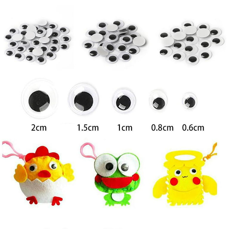100 Self Adhesive Googly Eyes Stick On Sticky Wobbly-Wiggly 6-20mm Craft  X8Y5 
