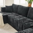 thumbnail image 6 of Leumius 132" U Shaped Sectional Sofa,Chenille Boneless Couch, Modern 4-Seat Upholstered Cloud Couch Sectional with Deep Seat and Cup Holders for Living Room,No Assembly Required,Black, 6 of 12