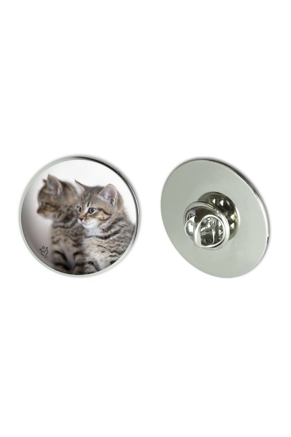 Domestic Shorthair Cats Mirror Image Metal 1.1" Tie Tack Hat Lapel Pin Pinback