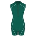 thumbnail image 3 of Alvivi Women Sleeveless Zip Up One Piece Boyleg Swimsuits Surfing Rash Guard Wetsuits Army Green XL, 3 of 7