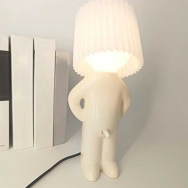 Lámpara creativa Boy Naughty Funny Led Bedside Lamp Novela A Little Shy Man Mr.P Table Night Light Table Lámina de mesa Decoración de dormitorios en el hogar
