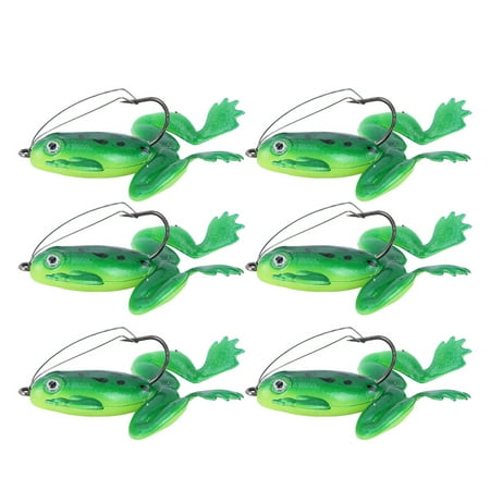 Sarapandan 6-Pack Soft Plastic Fishing Baits for Outdoor Adventures Realistic Green Frog Design