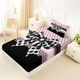 thumbnail image 4 of Erosebridal Girls Plaid Print Bowknot Twin Sheet Sets,Cute Geometric Polka Dots Bedding For Kids 3pcs, 4 of 6