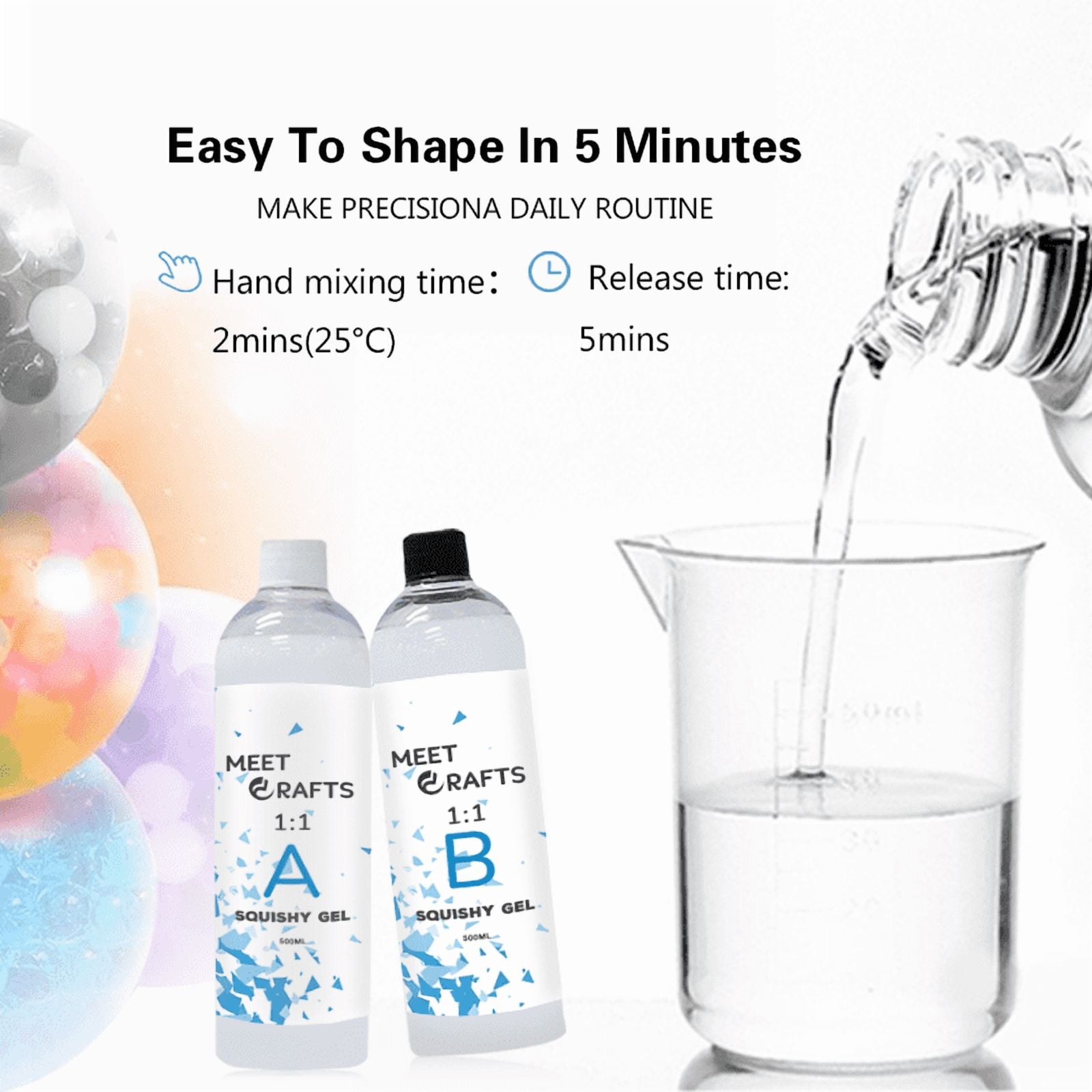 MEETCRAFTS  1:1 Liquid Silicone Mold Making Kit for Casting 3D Food Molds, Resin Mould-32 oz