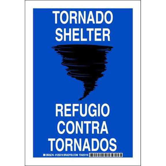 BRADY Emergency Sign,Bilingual,Poly,10x7in 125519