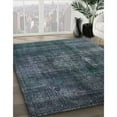thumbnail image 3 of Ahgly Company Machine Washable Indoor Square Industrial Modern Dark Blue Grey Blue Area Rugs, 5' Square, 3 of 7