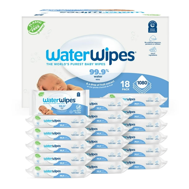 Toallitas húmedas para bebés, sin plástico, originales, 1080 unidades