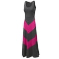 thumbnail image 2 of Women's Color Block Striped Good Stretch Long Dresses, 2 of 4