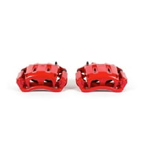 Power Stop Front Pair of Red Powder Coated Calipers S4996
