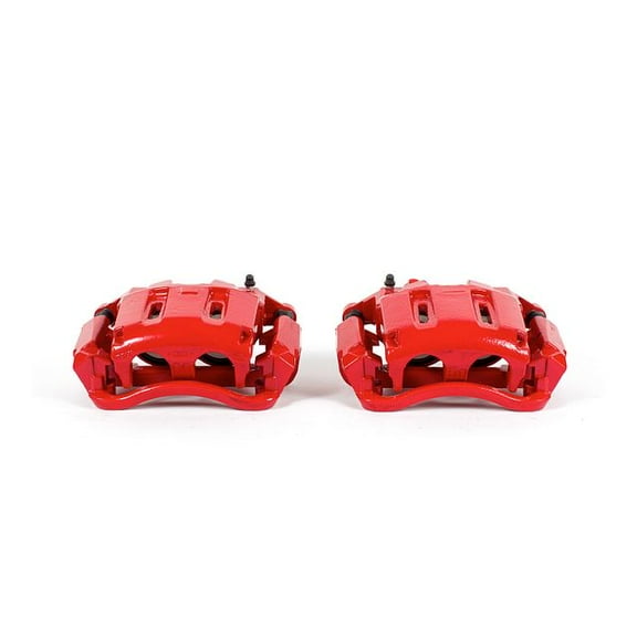 Power Stop Front Pair of Red Powder Coated Calipers S4996