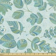 thumbnail image 1 of Leaves Sofa Upholstery Fabric by the Yard, Hand Drawn Oriental Ornament of Various Nature Shapes and Polka Dots, Decorative Fabric for DIY and Home Accents, Peacock Green Pale Blue by Ambesonne, 1 of 5