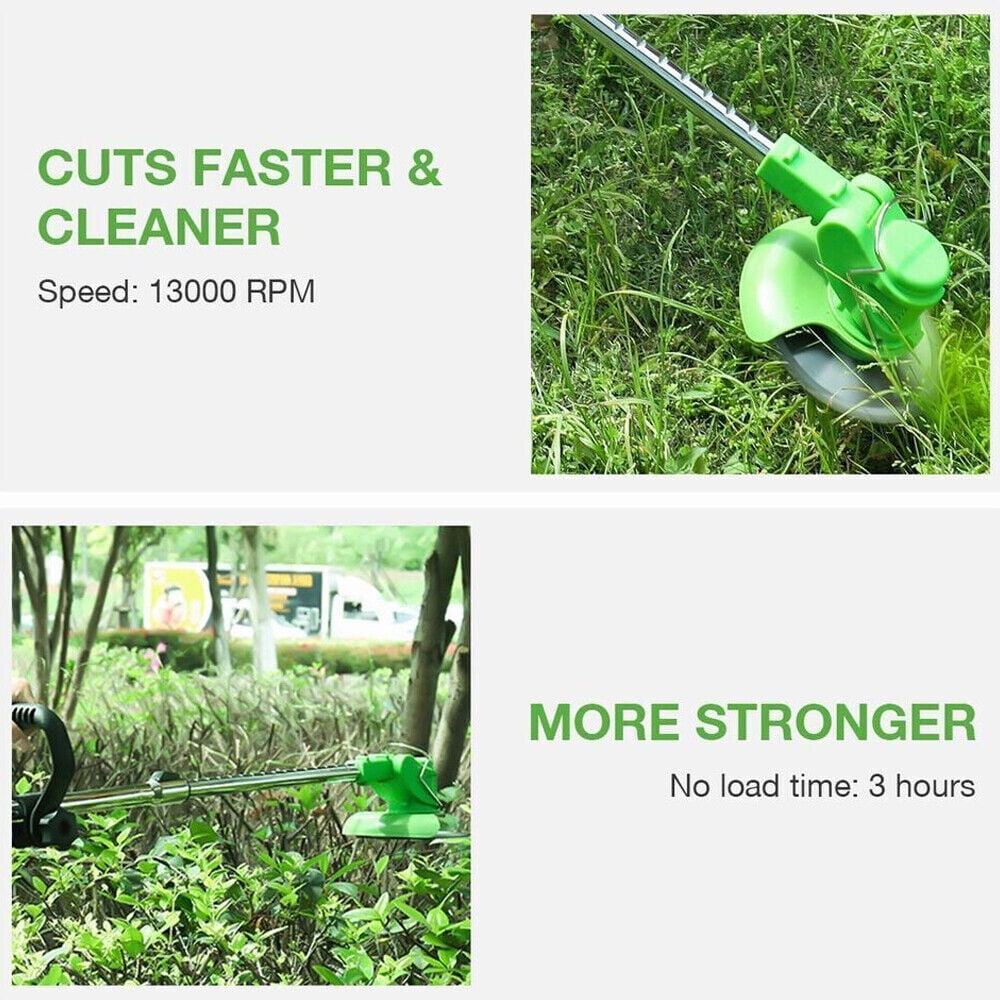 Jinyi Electric Cordless Grass String Trimmer Lawn Edger Weed Eater Cutter + 2 Battery
