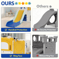 thumbnail image 4 of Pirecart 10-in-1 Kid Climber Slide,Toddler Slide Set with Ball, Drawing Board, Non-Slip Steps, Indoor Outdoor Playground for Age 3+, Yellow Blue, 4 of 9