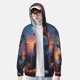 thumbnail image 2 of Balery Starry Sky Meditating Fox Sudadera ligera de manga larga con capucha y protección solar UPF 50+ para hombre y mujer, ideal para pesca y running-Small, 2 of 7