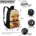 thumbnail image 5 of Yuyamidu Highland Cow Backpack for School Yellow Sunflower Bookbag for Girls 4-6 Cute School Bag 17 Inches Middle School Backpacks with 2 Sides Mesh Pouch Primary School Book Bag\, 5 of 6