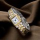 thumbnail image 4 of Reloj dorado ZHAOCHENG para mujer con brazalete vintage pequeño caja rectangular esfera romana, 4 of 5