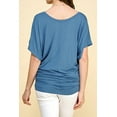thumbnail image 5 of Made by Johnny Women's Boat Neck Short Sleeve Dolman Drape Top XXXL DENIM, 5 of 6