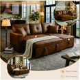 thumbnail image 6 of Convertible Sleeper Sectional Sofa with Reversible Chaise and Storage - Light Brown, 6 of 10
