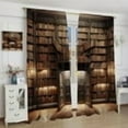 thumbnail image 3 of Vintage Bookshelf Curtains Library Old Books Theme Abandoned Study Cobwebs Medieval Shabby Fantasy Rod Pocket Blackout Window Treatment for Bedroom Study Room Home Decor Window Drapes 42"W X 84"L, 3 of 5