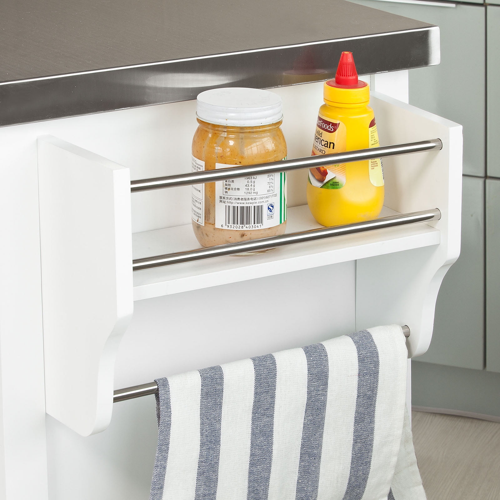 Haotian Kitchen Storage Trolley Kitchen Cabinet Cupboard Sideboard Kitchen Island with Rubber Wood /& Marble Topar Serving Cart Kitchen Serving cart x D45.5 x H92.5cm W60 120