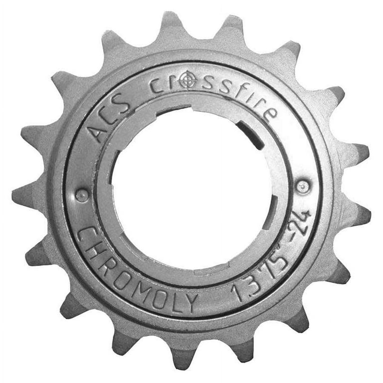 ACS Crossfire Freewheel - 14 Tooth, Silver, Threaded Metric For BMX/Single-Speed Bikes