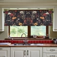 thumbnail image 3 of Yayeee Kitchen Curtains Tier Set of 2 Light Filtering 57"x36" Over Sink Window Panels, Black Floral Pattern, 3 of 7