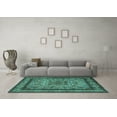 thumbnail image 3 of Ahgly Company Machine Washable Indoor Rectangle Persian Turquoise Blue Traditional Area Rugs, 6' x 9', 3 of 4
