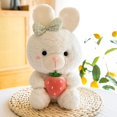thumbnail image 3 of Peluche Mignonne Jouet en Peluche Animal en Peluche Doux Poupée Rabbit Coussin Doux Fraise Peluches à Câliner pour Enfants (Rabbit + Fraise, 9,8 Pouces), 3 of 7
