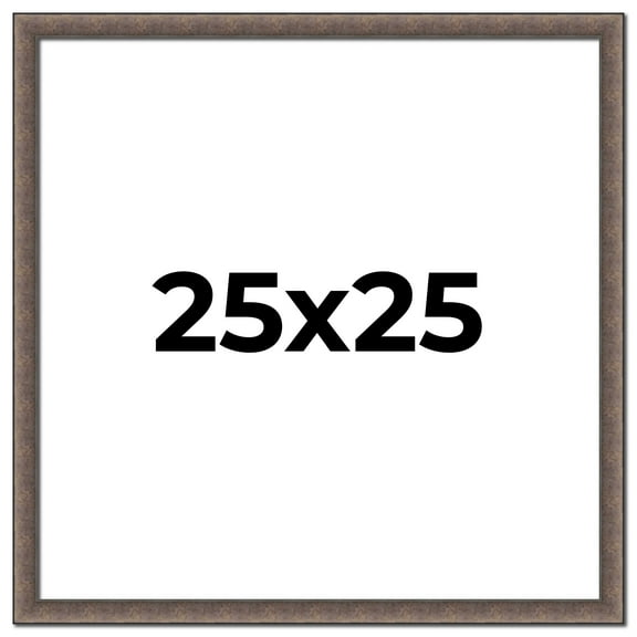25x25 Frame Silver Real Wood Picture Frame Width 1.25 Inches | Interior Frame Depth 0.5 Inches |