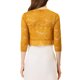 thumbnail image 3 of INSPIRAR CHIC Cárdigan de Encaje Floral para Mujeres con Mangas 3/4, Top Transparente, Amarillo Jengibre, 2XL, 3 of 6
