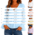 thumbnail image 3 of WCJM Women's Long sleeve T-shirt Women's Elegant Casual Blouses Chiffon V Neck Long Sleeve Front Loose Fit Daily Styling Tops, 3 of 6