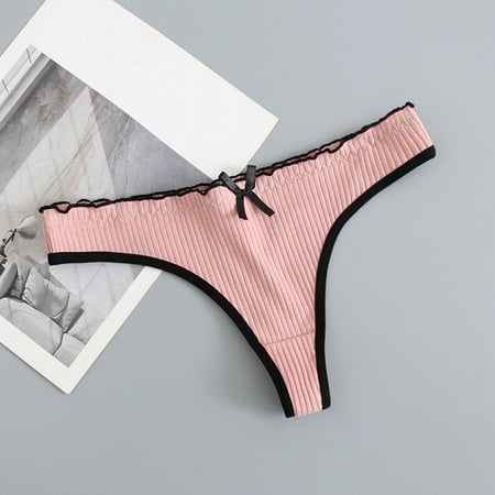 

NECHOLOGY Womens Low Waist Through Waist Bikini Brief Underwear Thong Lane plus Size Panties for Women Underpants Pink Medium