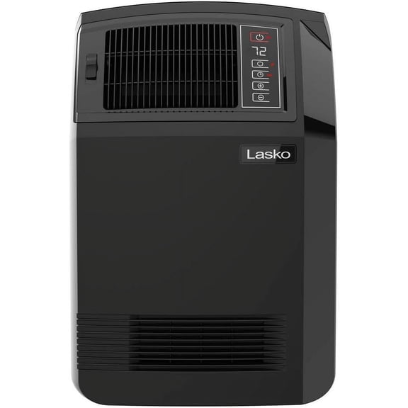 Lasko Cyclonic Ceramic Heater Remote Control - Adjustable, 1500W, Indoor, Gray — Residential Use, Standard Application