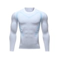 thumbnail image 4 of SNOWSONG Clearance! Undershirts for Men, Men's Sports Tights Shaping Compression Quick Dry Stretch Basketball Training Wear Long Sleeve Shirts, Compression Shirt Men, Workout Shirts for Men White XL, 4 of 9