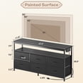 thumbnail image 6 of Amadwell LED TV Stand, 47 Inch Fabric Dresser with Built-in Power Outlets, Multi-Functional Entertainment Center Supports TV Up to 55 Inches, 6 Drawer Storage Dresser for Bedroom , Living Room，Black, 6 of 9