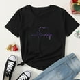 thumbnail image 1 of Mikilon T-Shirts à Col Rond pour Femmes, Imprimé Cœur, Manches Courtes, Blouse, 1 of 5