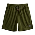 thumbnail image 2 of Men's Casual 7inch Shorts Drawstring Elastic Waist Shorts Summer Beach Loose Fit Athletic Shorts with Pockets Solid Color Lounge Sweat Shorts,Green 4XL, 2 of 5