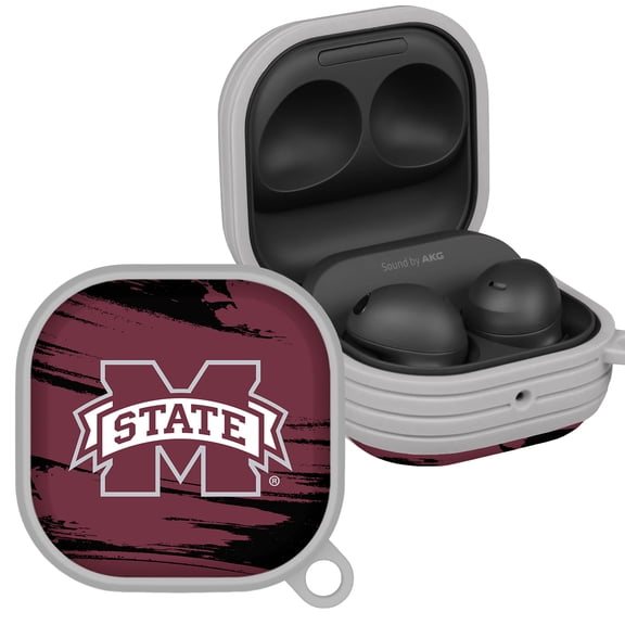 Mississippi State Bulldogs Paint Stripe HDX Case Cover Compatible with Samsung Galaxy Buds Pro & Buds Live by Affinity Bands