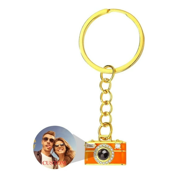 Custom Photo Projection Keychain, Personalized Vintage Camera Design Keychain, Unique Gift for Her