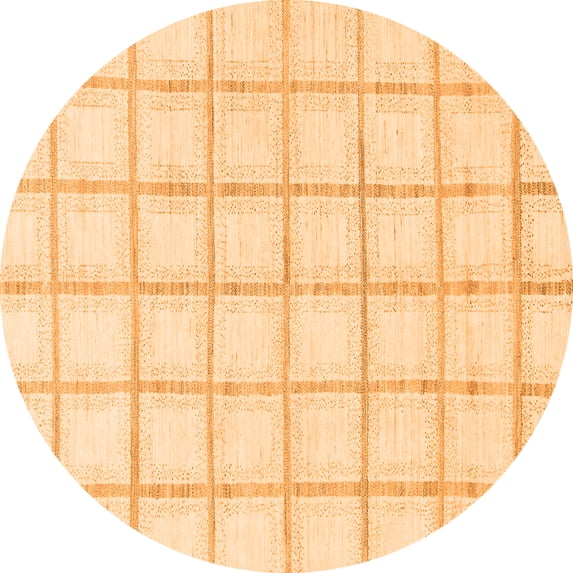 Ahgly Company Indoor Round Solid Orange Modern Area Rugs, 6' Round