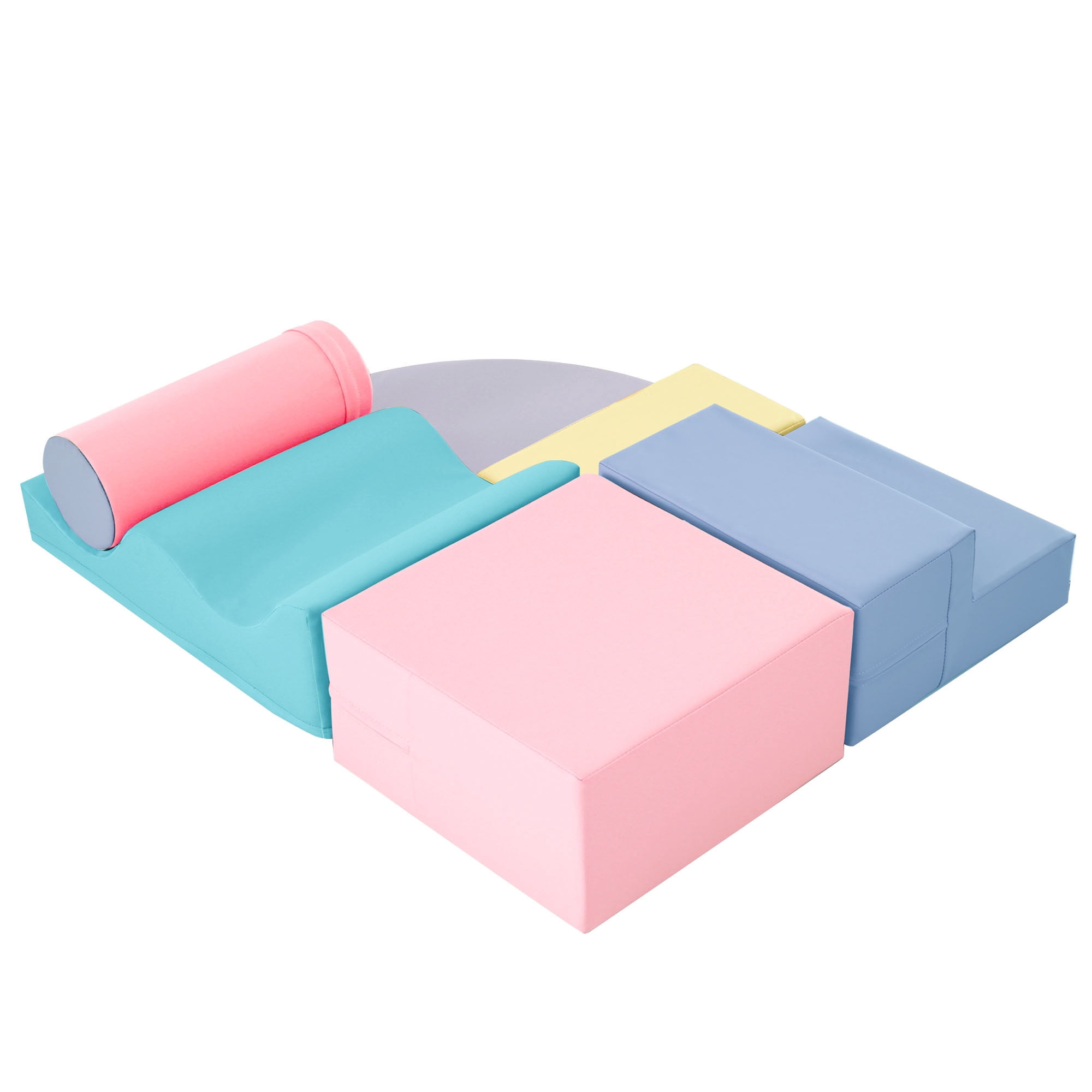 Euroco Foam Climbing Blocks Playsets for Kids Crawl & Climb Age1-3 yrs, 6 Pcs