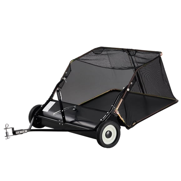 KFFKFF 42" Lawn Sweeper, Tow Model, 12 cu.ft. Capacity, Durable Grass and Leaf Collector with Dump Rope, Height Adjustable for Efficient Debris Collection