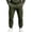 Army Green, variant on Men Cargo Sweatpants Thick Fleece Lined Jogger Trousers Loose Baggy Casual Long Pants Elastic Drawstring Cuffed Pants for Workout Street Daily Wear