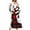 *White, variant on ClodeEU Christmas Graphic Maxi Dress for Women ,Crewneck A Line Long Sleeve Flowy Swing Dresses White,Womens Plus M